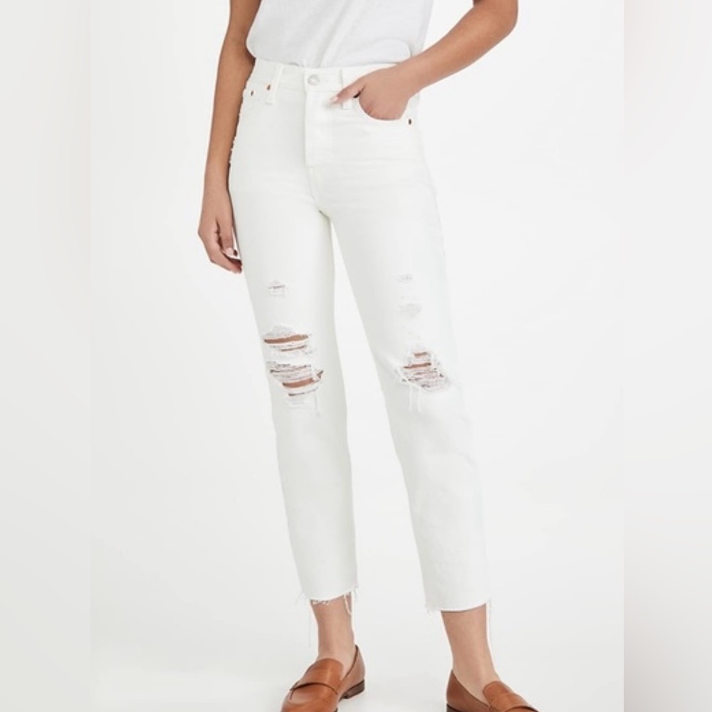 Levi’s Wedgie Straight White Jeans